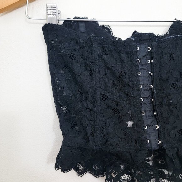 Vintage 90s La Perla Black Lace Bow Bustier Corset Top XS - Picture 5 of 7